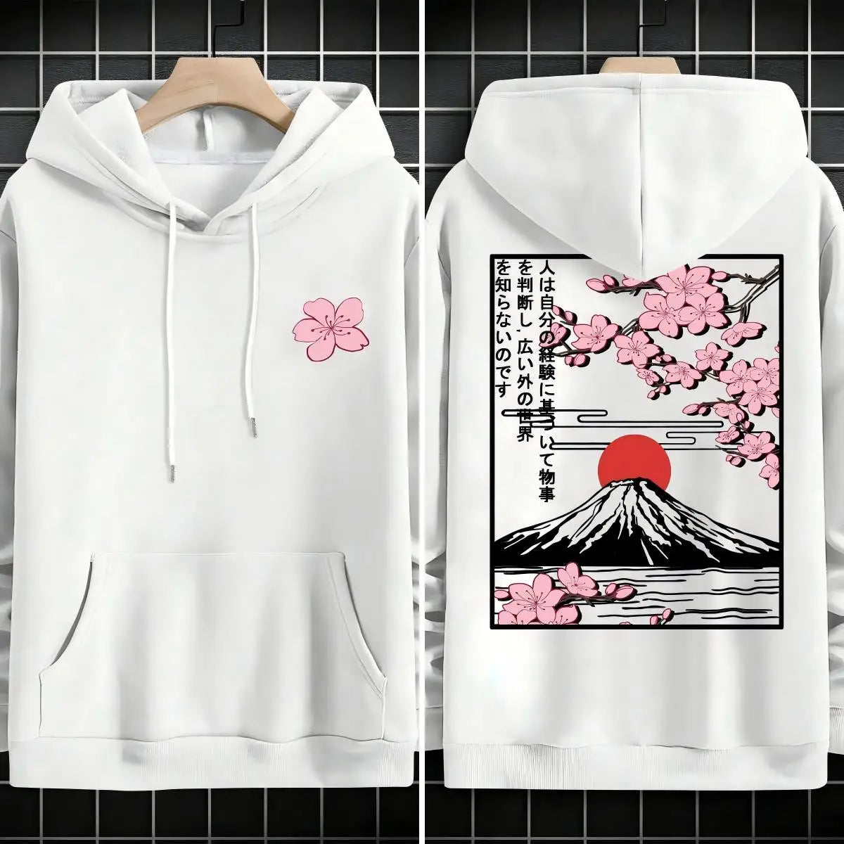 Plum blossoms that can withstand severe cold Print  Mans Retro Loose Hoodie  Fleece Warm Fashion Hoody Unisex Basics Clothing