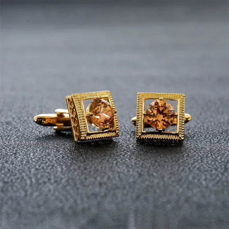Zircon Cufflinks for Men High-end Crystal French Shirts Accessories Business Banquets Wedding Cuff Links Men's Jewelry Gifts