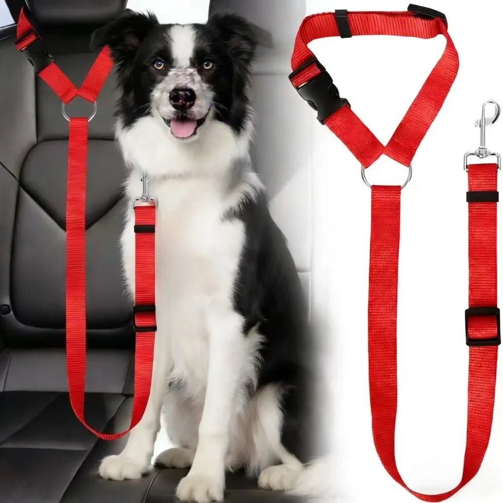 Pet Car Seat Belt, Nylon Leash, Rear Seat Belt, Adjustable Dog Safety Harness Collar, Pet Accessories