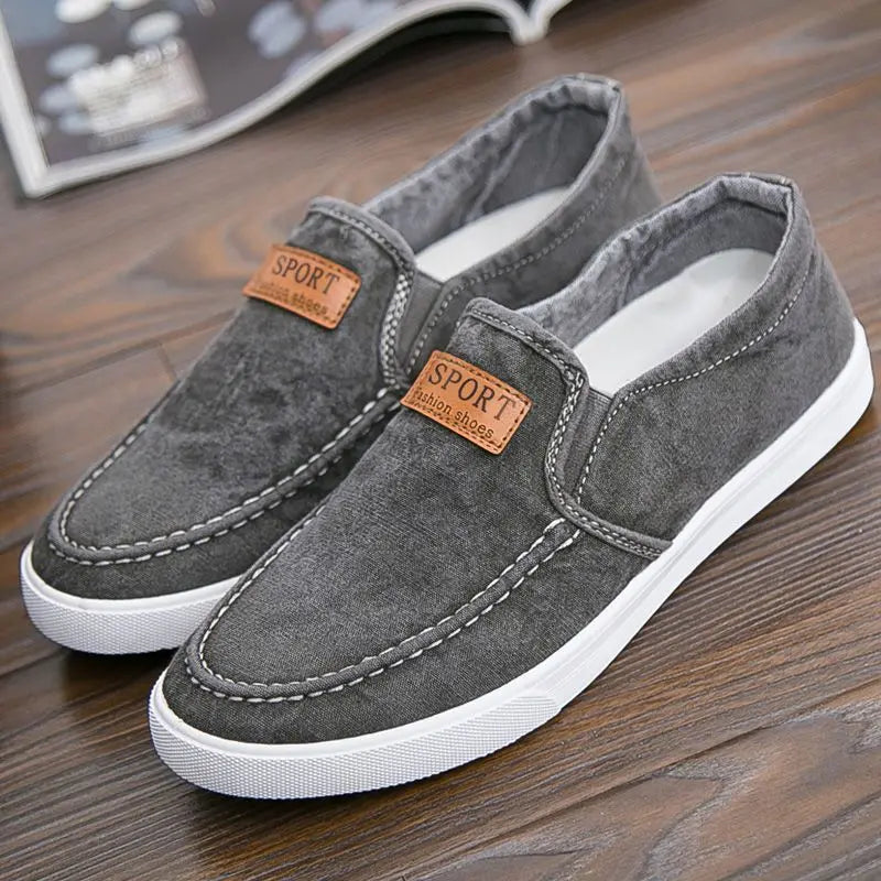 Men's Breathable Canvas Loafers – Lightweight Denim Slip-On Sneakers, Casual Walking Flats for Spring/Summer