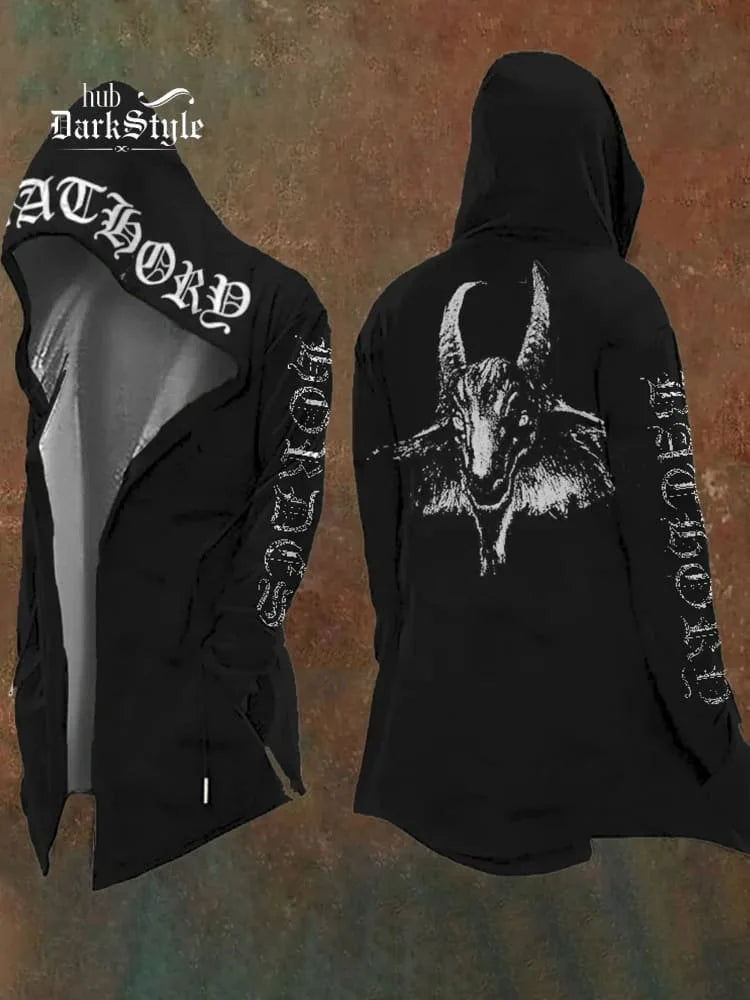 New style hoodie2025Cross-border European and American Style Men's Hoodie Cardigan Tough Guy No Zipper Printed Halloween Hooded