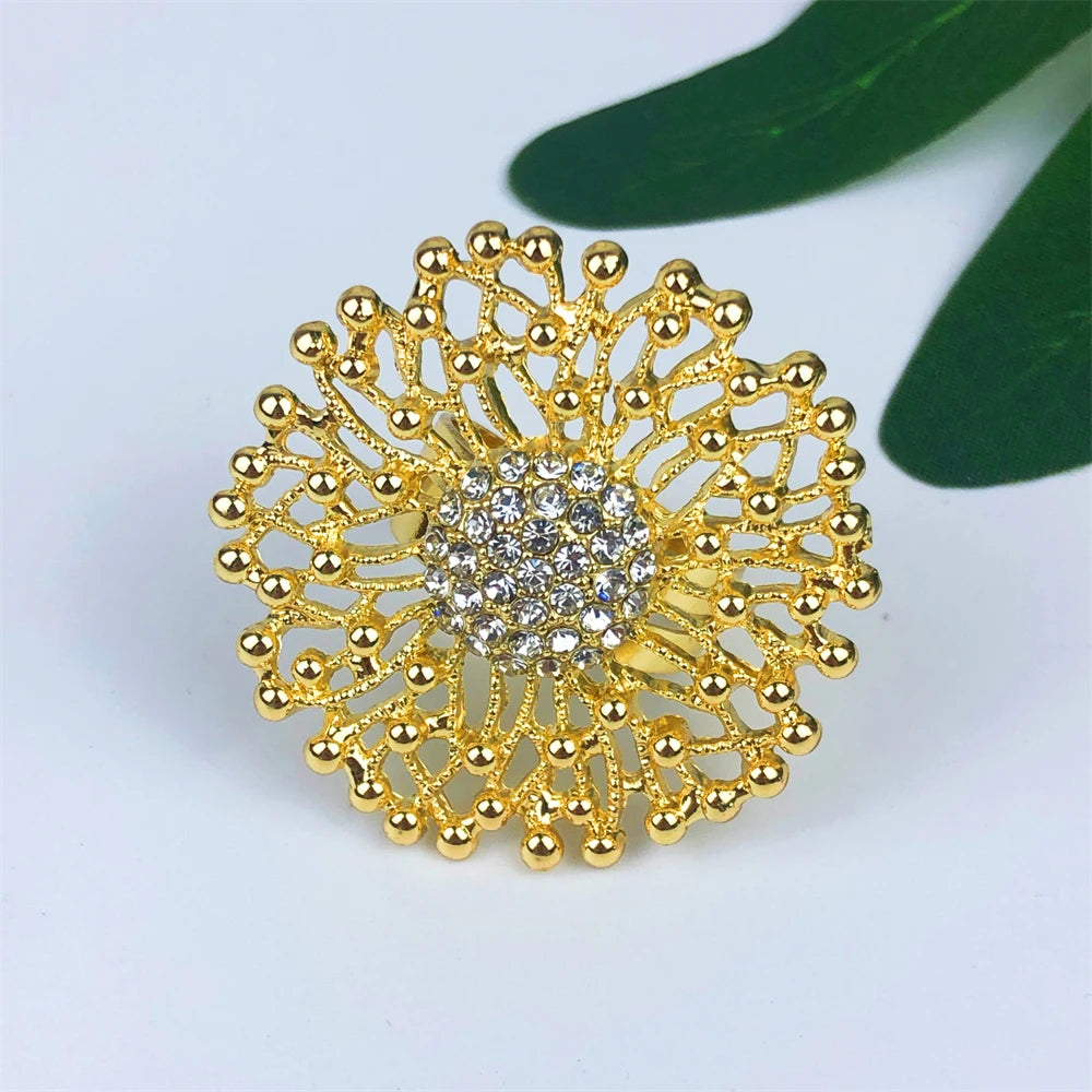 High Quality 18K Gold Plated Jewelry Sets For Women Luxury Design Necklace Earrings Bracelet And Ring Full Set Jewelry Trending