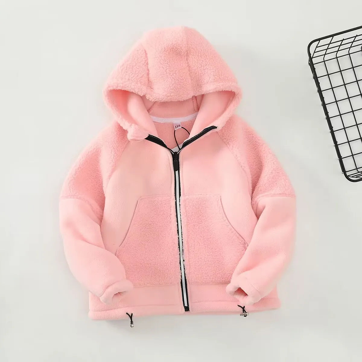 Winter Children Hooded Warmth Fleece Lined Zip Jackets Girls Boys Therme Cotton Outerwear School Kids Outfit Top Coats 3-14Years