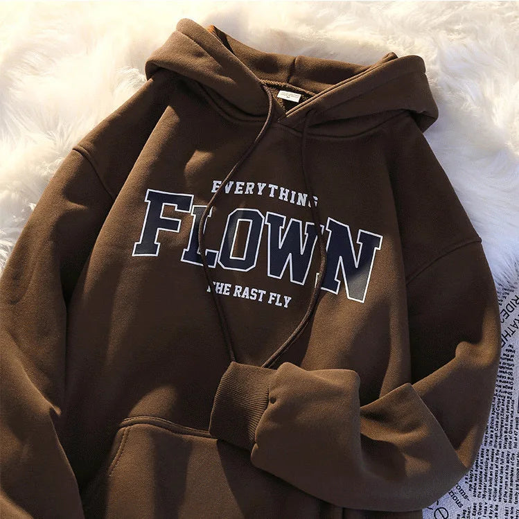 Men's Hoodie Sweatshirt Thickened Fleece Loose Fit Trendy Style Winter Casual Outerwear Student Couple Matching Oversize