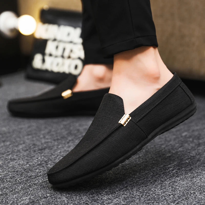 Men's Simple Solid-Color Loafers, Comfortable, Soft, Versatile, and Easy to Slip on