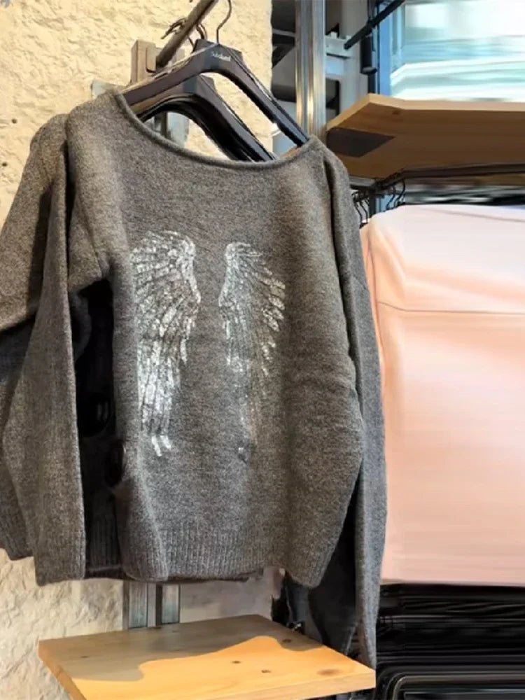 Unique Sequin Angel's Wings Hoodies Casual Comfortable Style Loose Pullovers Slimming Yoga Pant Set 2026 New Popular Lady Suit