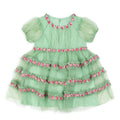 2025 Summer New Fashionable Versatile Cute Kids Dress with Rose and Big Bow Tulle Skirt Baby Girl Skirt Girl Dress