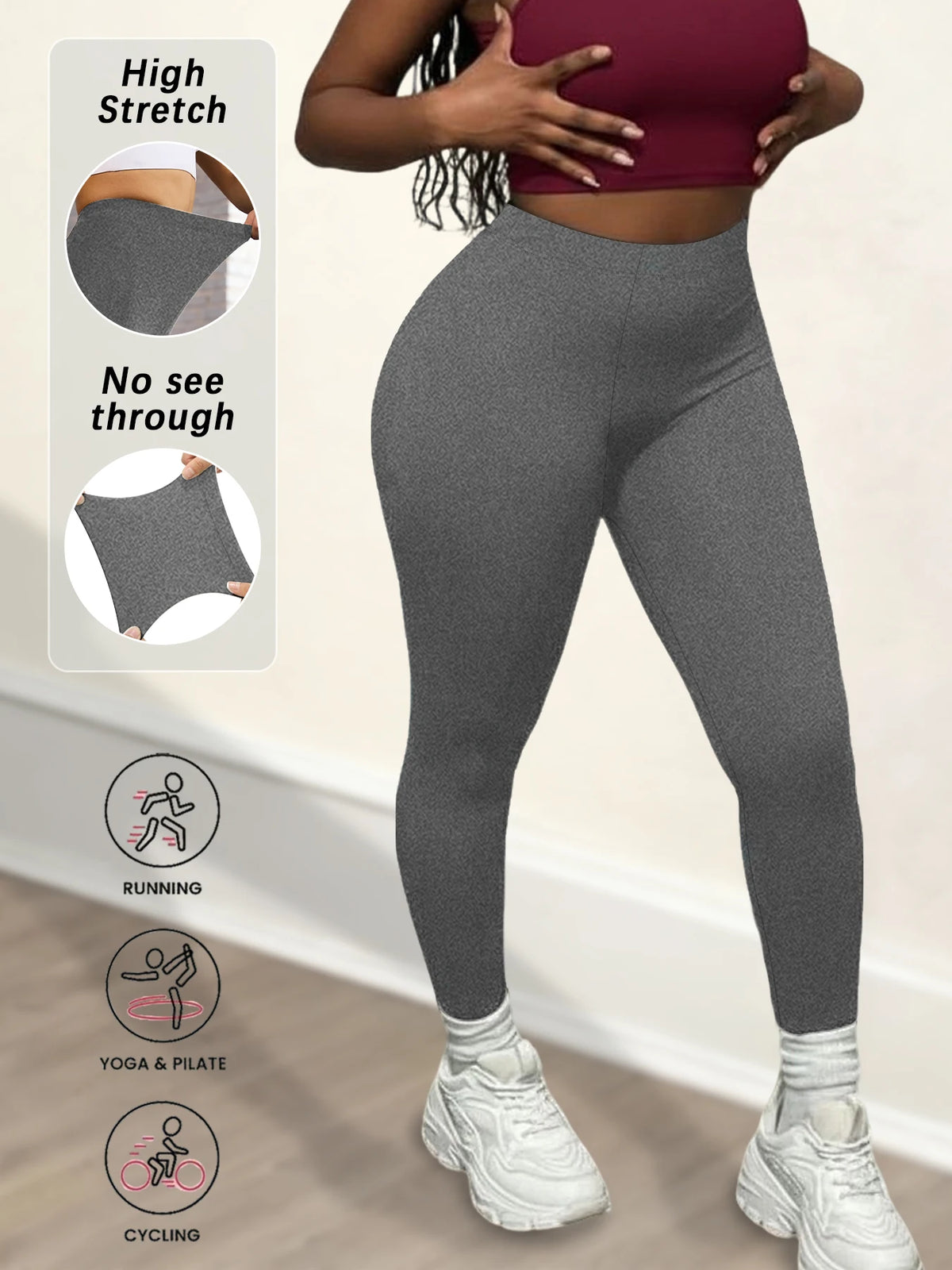 Super Soft Leggings for Women - High Elasticity Tights for Yoga Running Workout Casual Wear