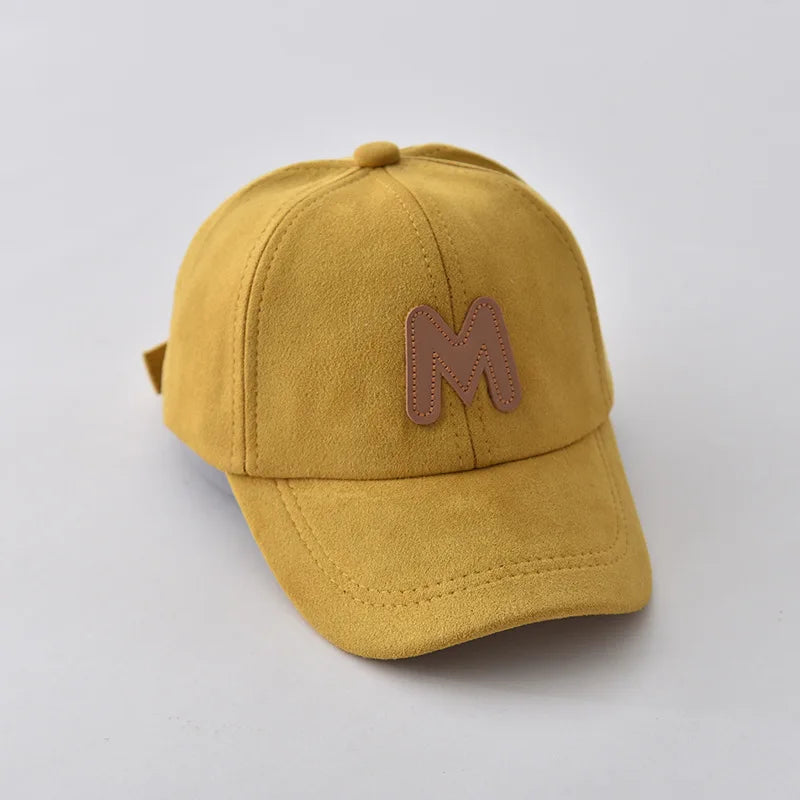 High Quality Suede Children Baseball Hat Fashion Kids Peaked Cap Girls Boys Solid Color Duck Tongue Caps Baby Outdoor Sun Visors