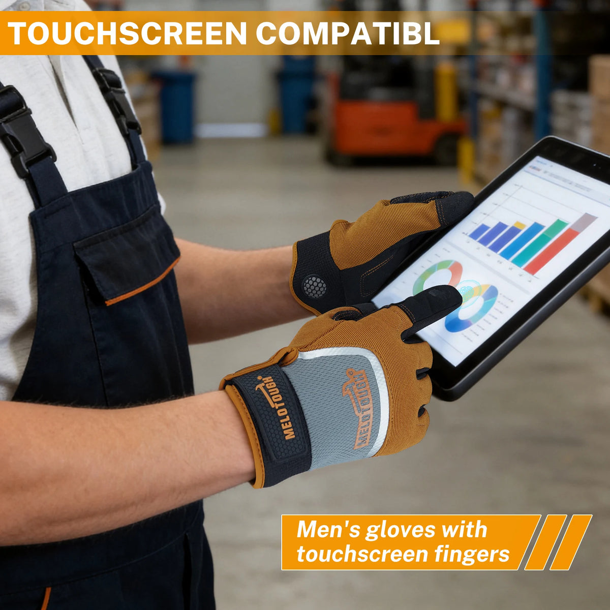 Work Gloves for Men Women,Heavy Duty Mechanic Gloves for Garden Yard Warehouse,Breathable Touch Screen Working Gloves