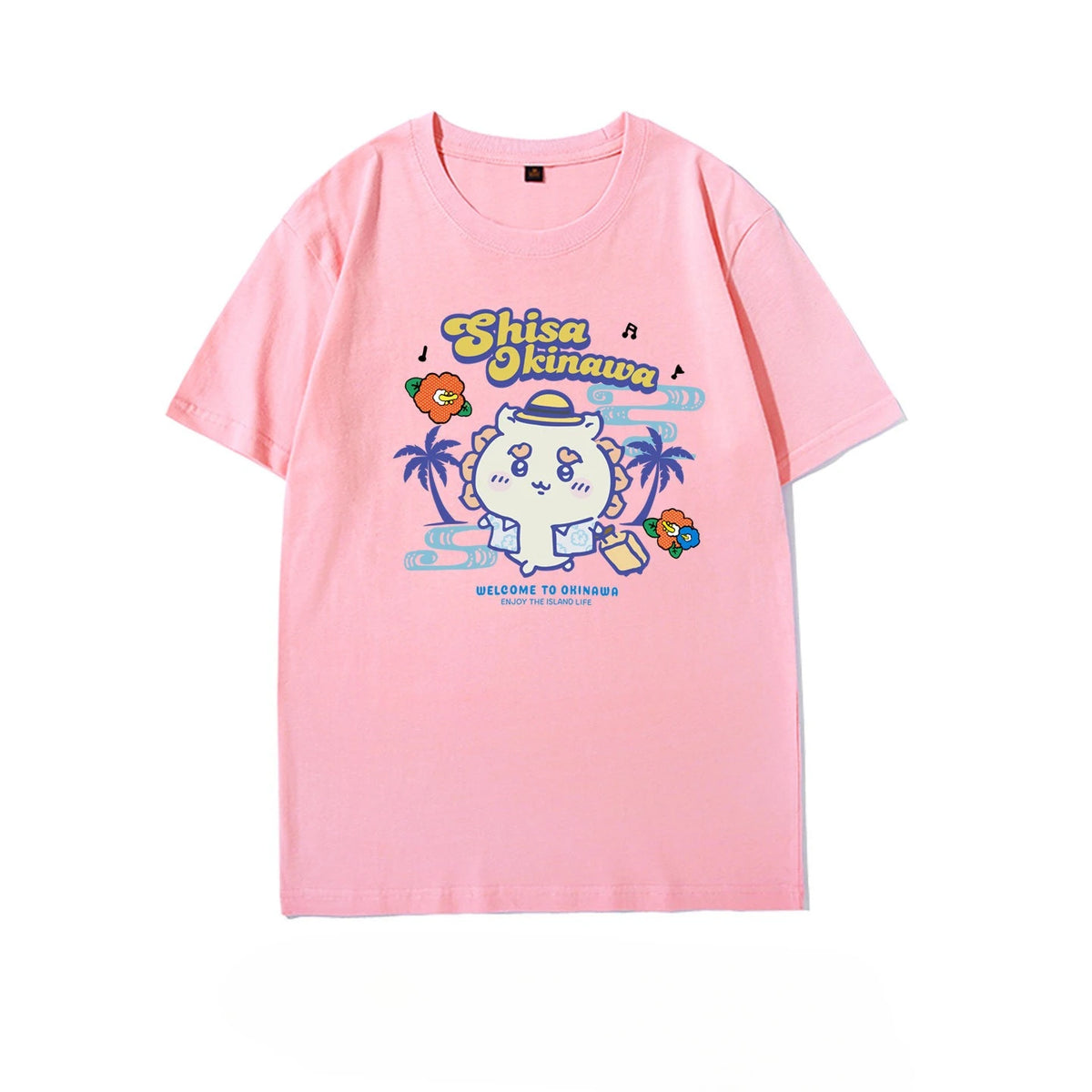 Chiikawa Shisa Okinawa Limited‑Edition Graphic T‑Shirt, Loose Half‑Sleeve Summer Casual Short‑Sleeve Streetwear Daily Top