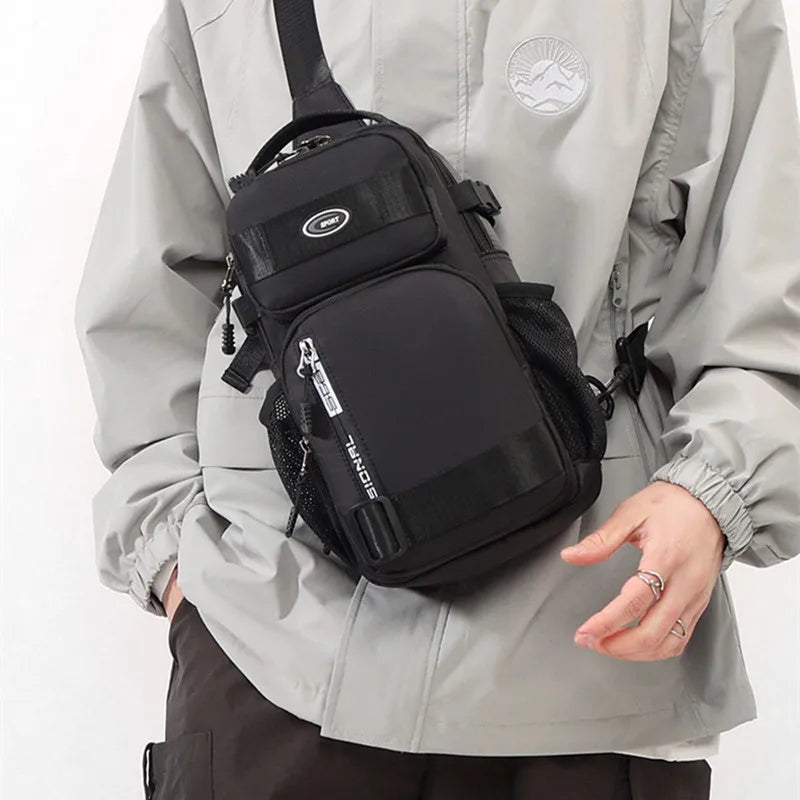 Men's Cycling Backpack, Men's Chest Bag, Casual Men's Shoulder Bag, Lightweight Large Capacity Crossbody Fishing Bag