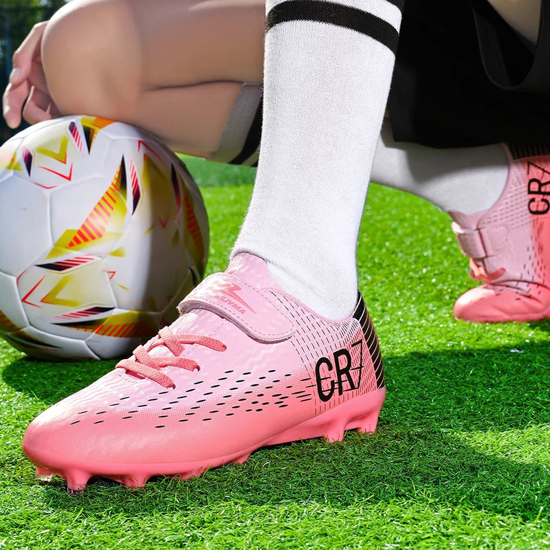 Unisex High Top Soccer Shoes Autumn Kids Teenager Turf And Firm Ground Cleats For Amateur Match Daily Football Training Outdoor