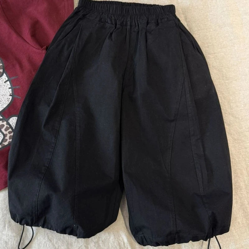 Baby Boys Loose Casual Sweatpants White&Black Pants Kids Jogger Spring Autumn Solid Girls Outerwear Ankle-length Trousers 2-10Y