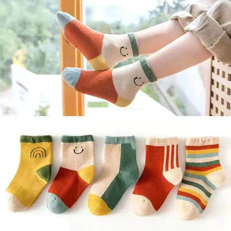 5 Pairs Baby Children's Socks Cartoon Spring Autumn Animal Kids Sock Girls Cute Boy Toddler Socks 1-12 Years
