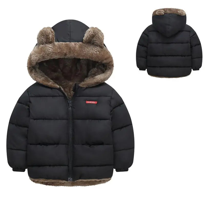 Children's Jacket Hooded Cotton Jacket Men's Thick Wool Jacket Cashmere Padded Jacket Winter Girls' Warm Jacket 1-6 Years Old