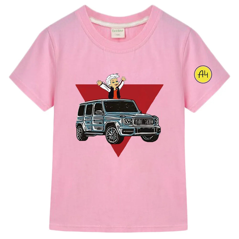 Kids 100% Cotton T Shirts Merch A4 Gelik Print Casual Family Clothing Children's Fashion Tops Girls Clothes Boys Мерч А4 T-shirt