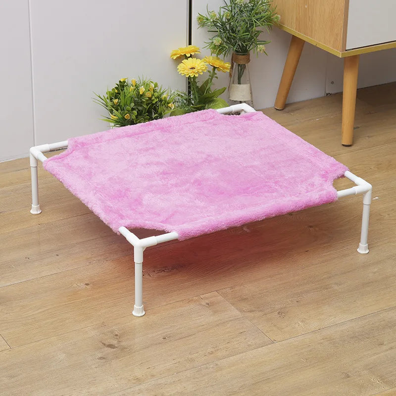 Cat bed dog kennel spring summer autumn winter removable washable plush cloth cover metal cat bed teddy small dog pet bed