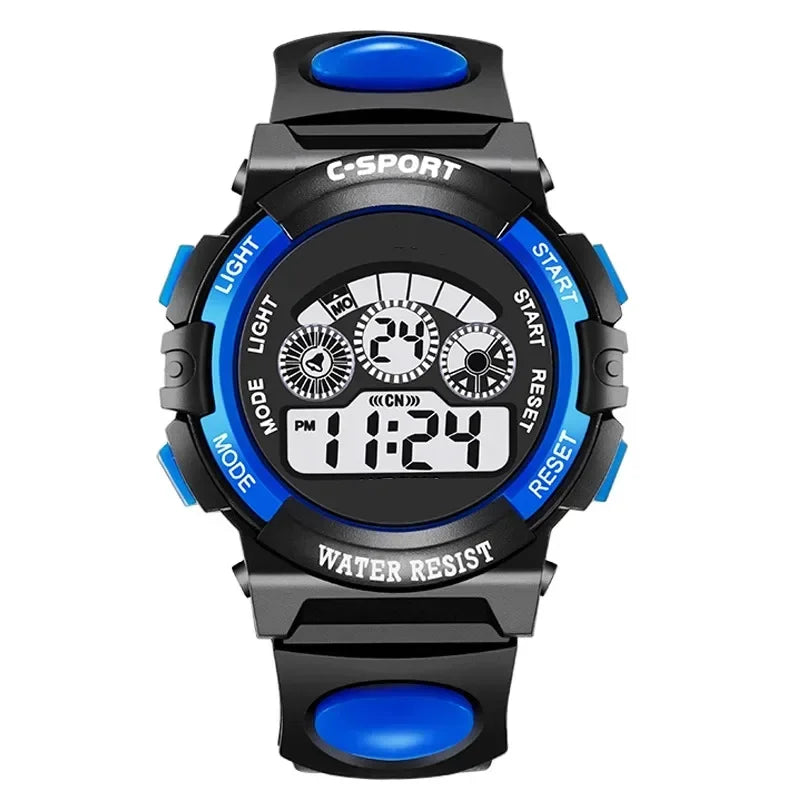 Kids Digital Watch Waterproof LED Luminous Sport Silicone Strap Children Boy Girl Multi-Function Alarm Stopwatch Calendar Clock