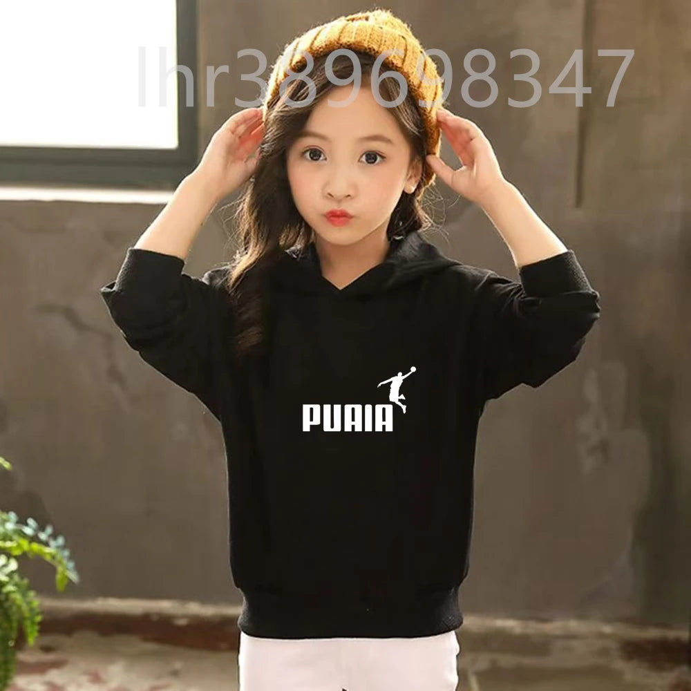 Children's Hoodies Top+Trousers Suit Girls Boy Age 3-12 Coat Casual Toddler Sweatshirt Hood Black Long Sleeves Clothing