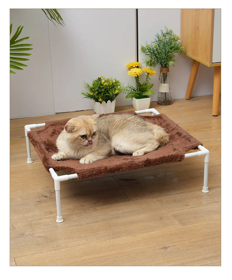 Cat bed dog kennel spring summer autumn winter removable washable plush cloth cover metal cat bed teddy small dog pet bed