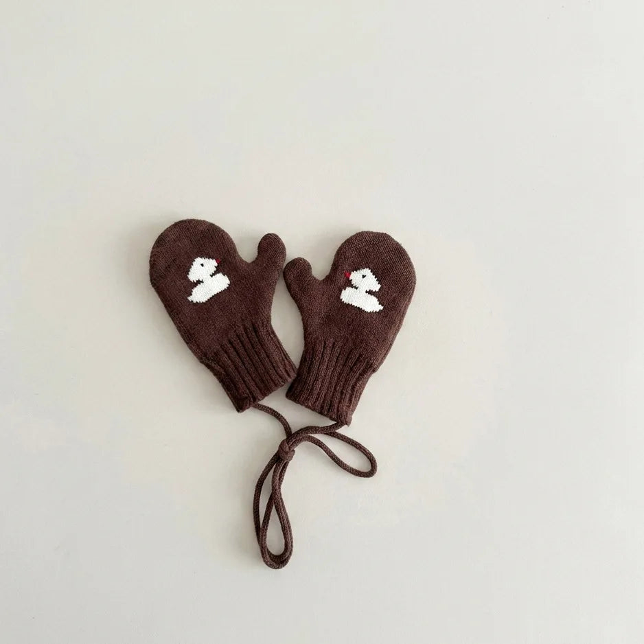 Winter Baby Gloves cartoon Knitted Kids Mittens for Girls Boys Accessories Candy Color Children Gloves Baby Gift