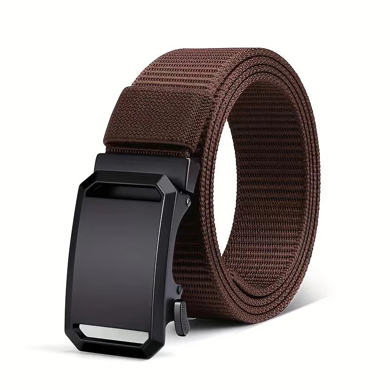 Men's Belt Automatic Metal Buckle Webbing Outdoor Work Tactical Belt Toothless Automatic Buckle Casual Sports Canvas Belts