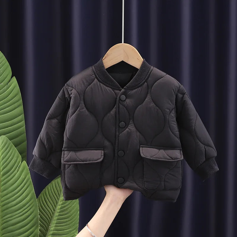 New Children Boys Girls Parkas Winter Jacket Kids Warm Thicken Velvet Hooded Baby Coats Causal Toddler Outerwear