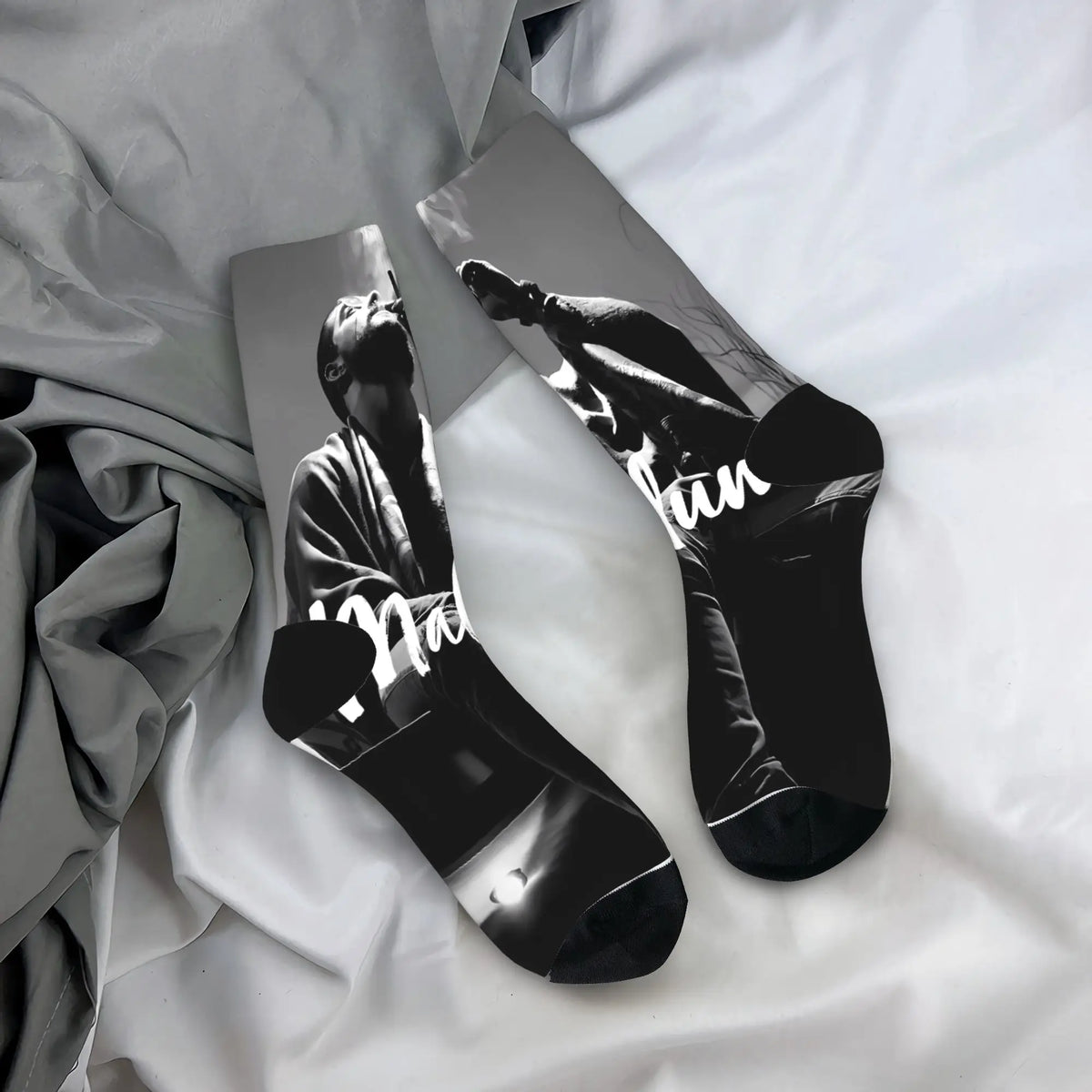 Women Men Socks Maluma Rapper  Stockings Autumn Trendy High Quality Socks Printed Climbing Non-Slip Socks