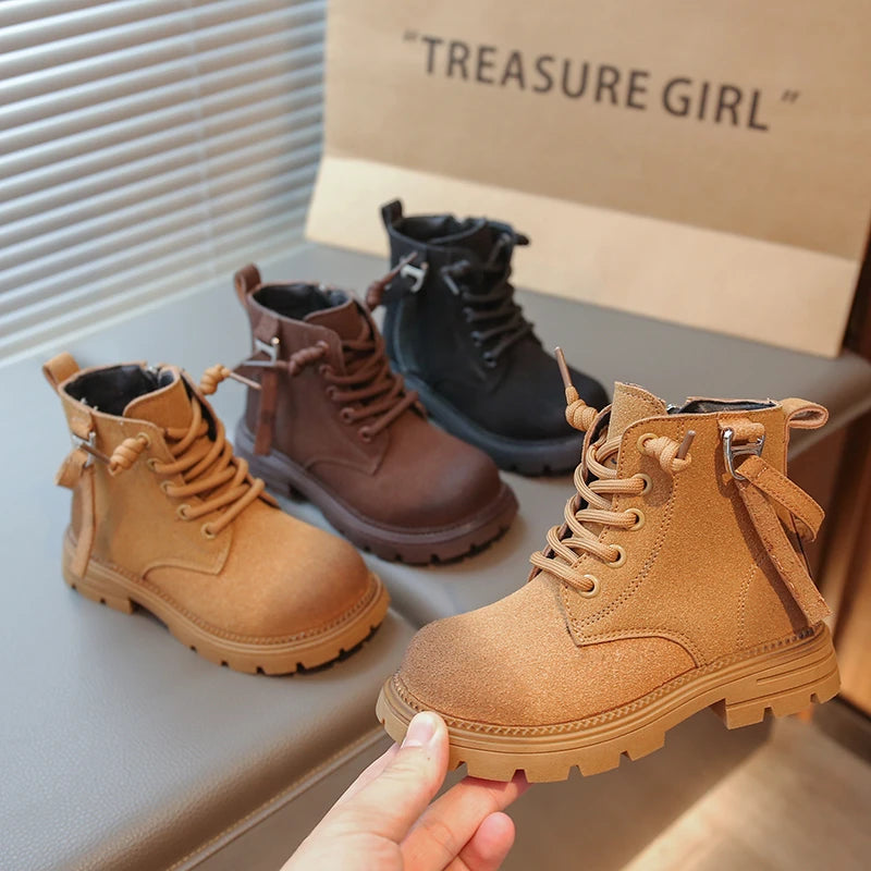Kids Riding Boots for Boys Girls 2025 New Autumn Winter Kids Thermal Boots Breathable Lining Retro Outdoor Moutain Hiking Boots