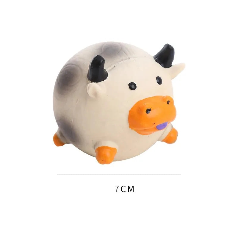 Pet Dog Vocal Toy Durable Dog Chew Toys Pigs Cows Chickens Tough Squeaky Dog Grinding Teeth Toys Pet Latex To Clean Teeth Toys