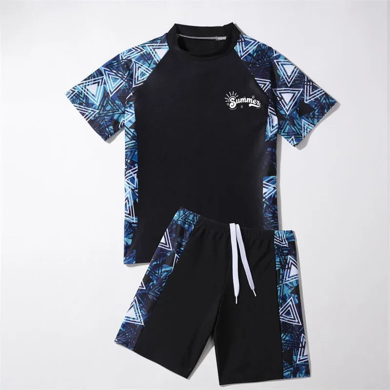 2025 Pool Sports Children Swimsuits Cartoon Short Sleeve Summer Beachwear Girls Swimsuit Kids Bikinis