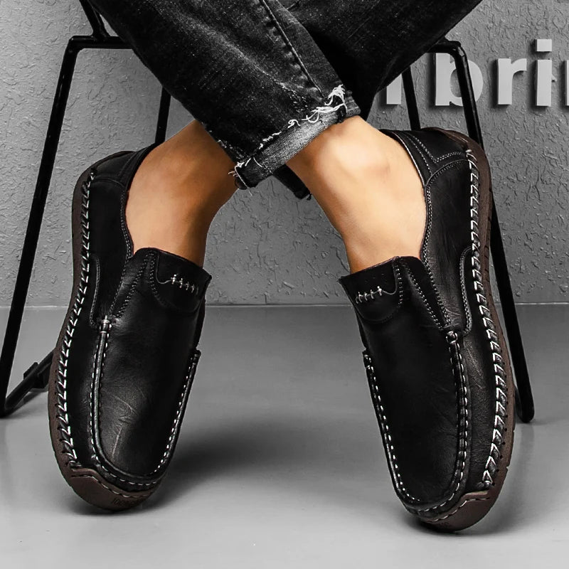 New Men's Flat Casual Shoes Handmade Leather Men Loafers Outdoor Men Shoes Breathable Men Moccasins Men's Sneakers Driving Shoes