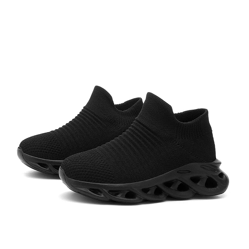 Boys' Shoes 2025 Spring/Summer New Children's Mesh Breathable Sports Shoes Girls' Slip-On Socks Soft-Soled Running Shoes