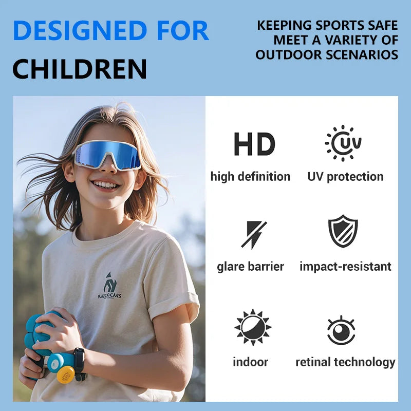 KAPVOE Children's Sunglasses Boy Fashion Trend Outdoor Cycling Sun Glasses Girls UV Protection Colorful Lens Sports Eyewear Kids