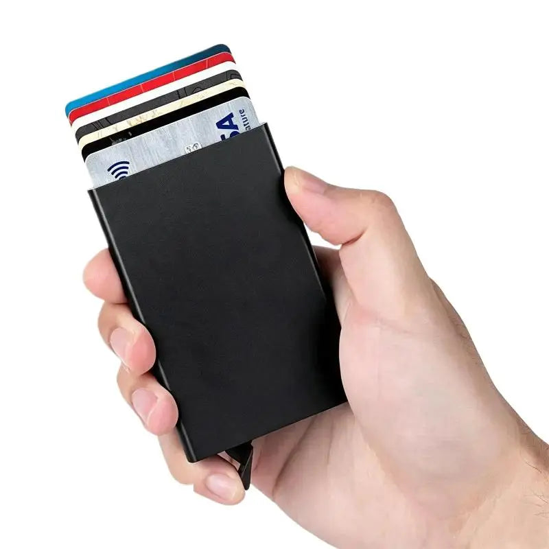 Smart Wallet Card Holder Metal Thin Slim Men Women Wallets Up Minimalist Wallet Small Black Purse Walets For Men