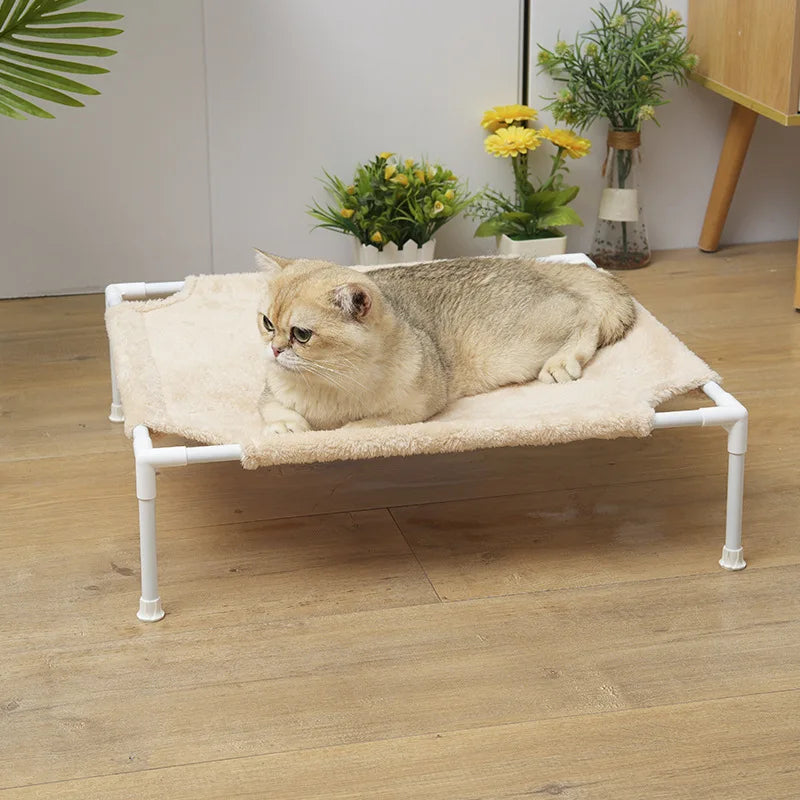 Cat bed dog kennel spring summer autumn winter removable washable plush cloth cover metal cat bed teddy small dog pet bed