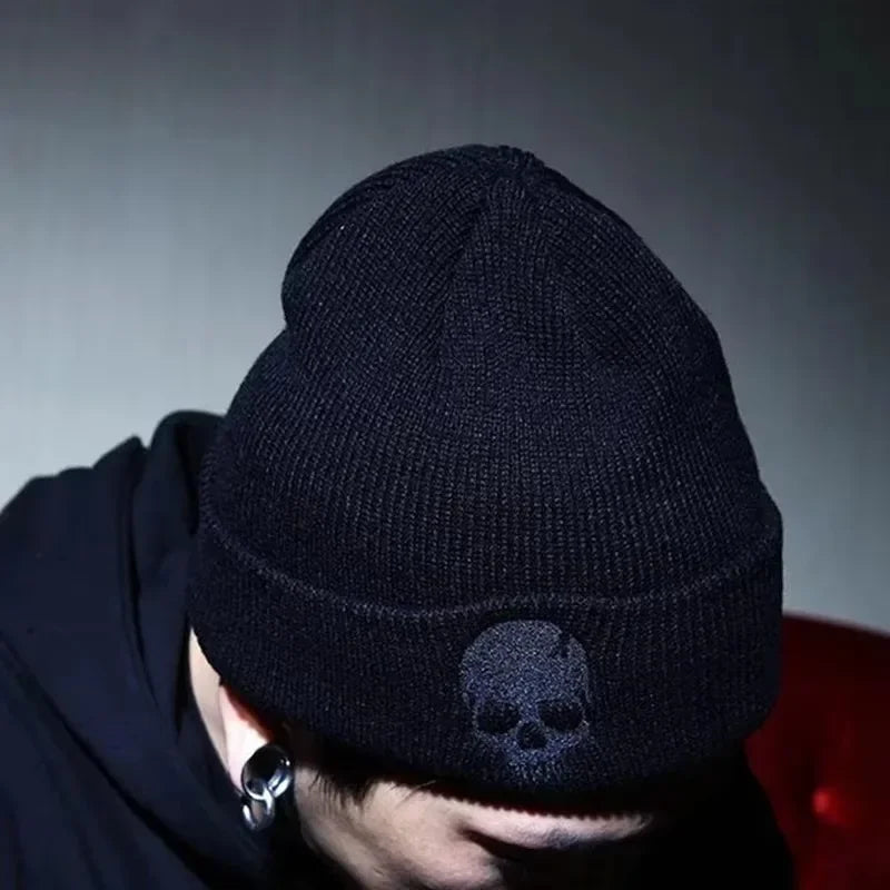 Autumn And Winter Women Cotton Wool Hat Personality Skeleton Knitting Hats Men And Women Keep Warm Hip-hop Skull Cap