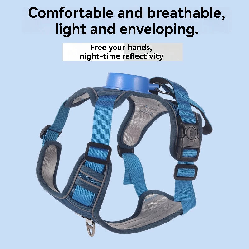 Collars Harnesses Leads Automatic Retractable Dog Leash Chest Back Strap Rope Integrated Vest Reflective Vest Pets Pet Supplies