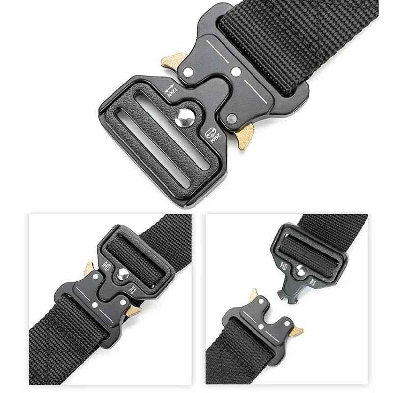 Plus Size Men Black Belts 150cm 170cm Tactical Belt Quick Release Outdoor Military Belt Soft Real Nylon Male Sports Accessories