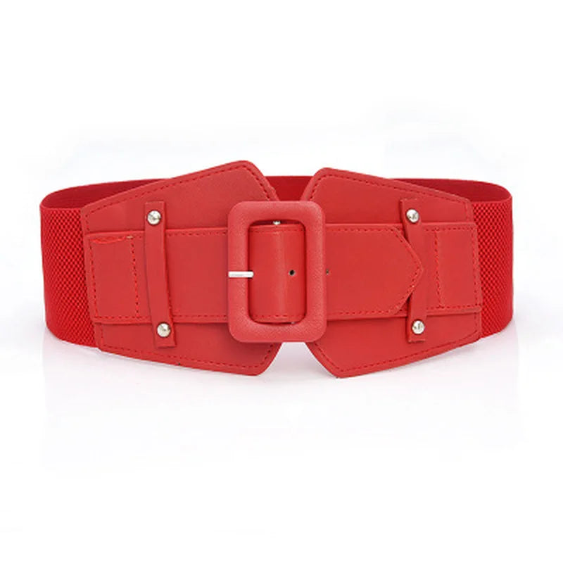 New Women Wide Belt For Dresses Elastic Belts Female Waist Strap Fashion Dress Waistband Decorative Accessory Personality Belt