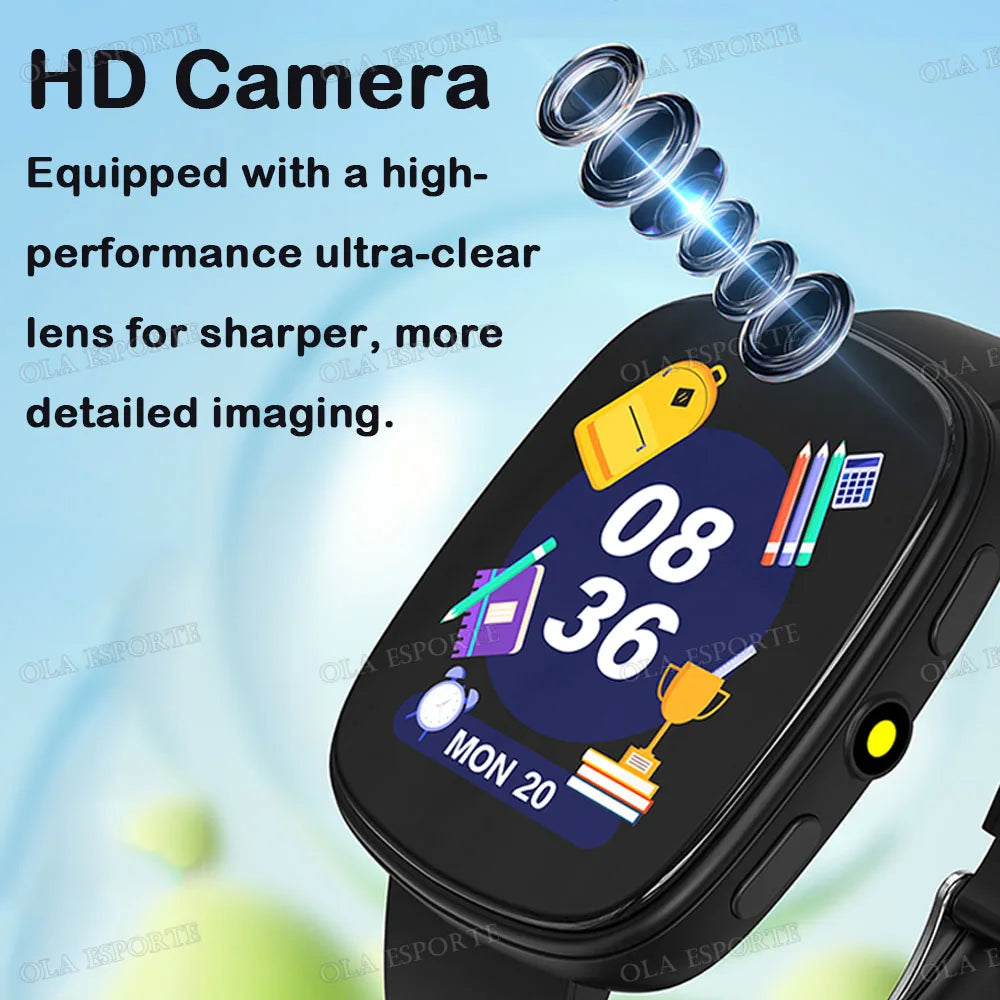 Children's Smartwatch With Camera Flashlight Kids Game Smart Watch Sleep Monitor Motion Monitoring For Boys and Girls Gifts HW12