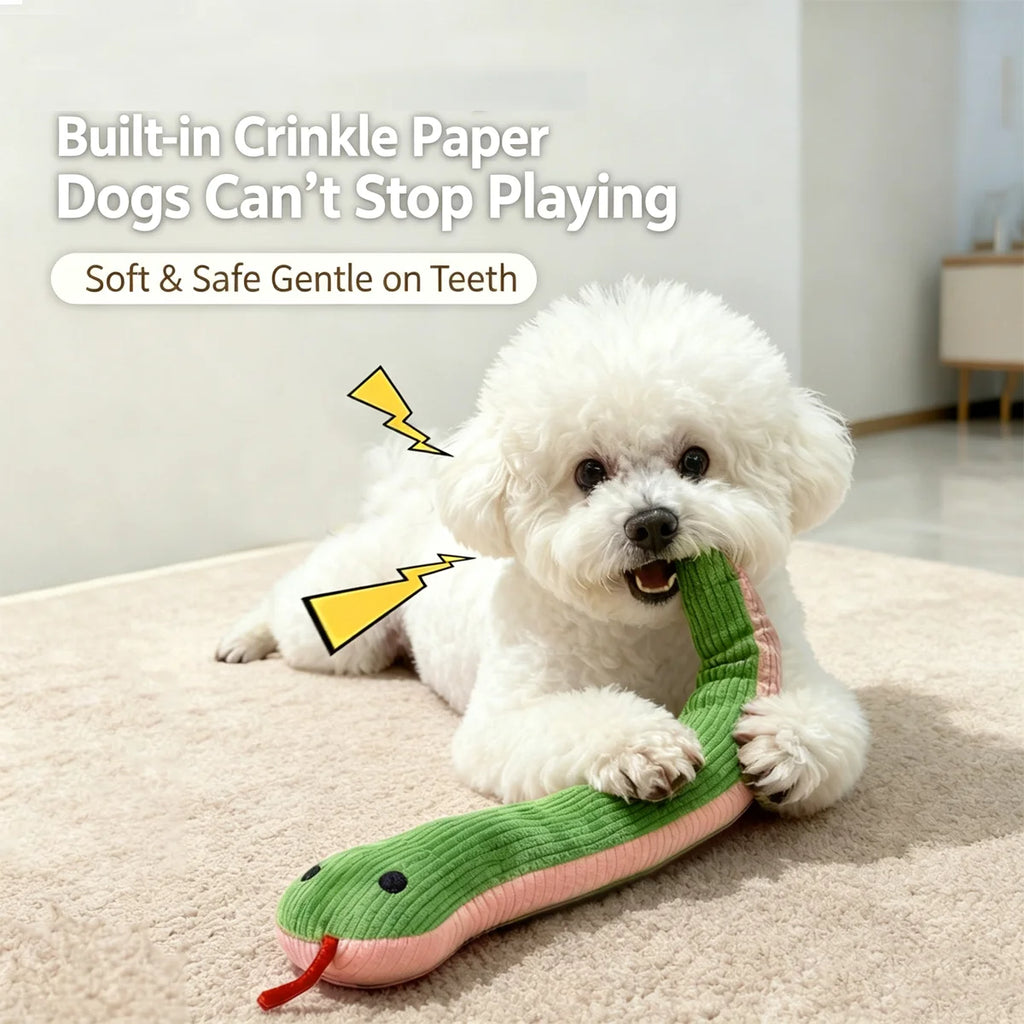 Pet Sound-Making Paper Toys Soft Plush For Teeth Grinding Interactive Chewing Simulation SnakeToyCats&DogsRelieve Stress Boredom