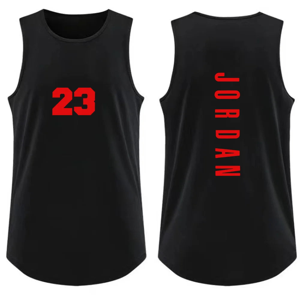 Men's Vest Fashion Gym T-Shirt Casual Breathable Sleeveless Outdoor Basketball Sports Vest Summer Street Loose T-Shirt