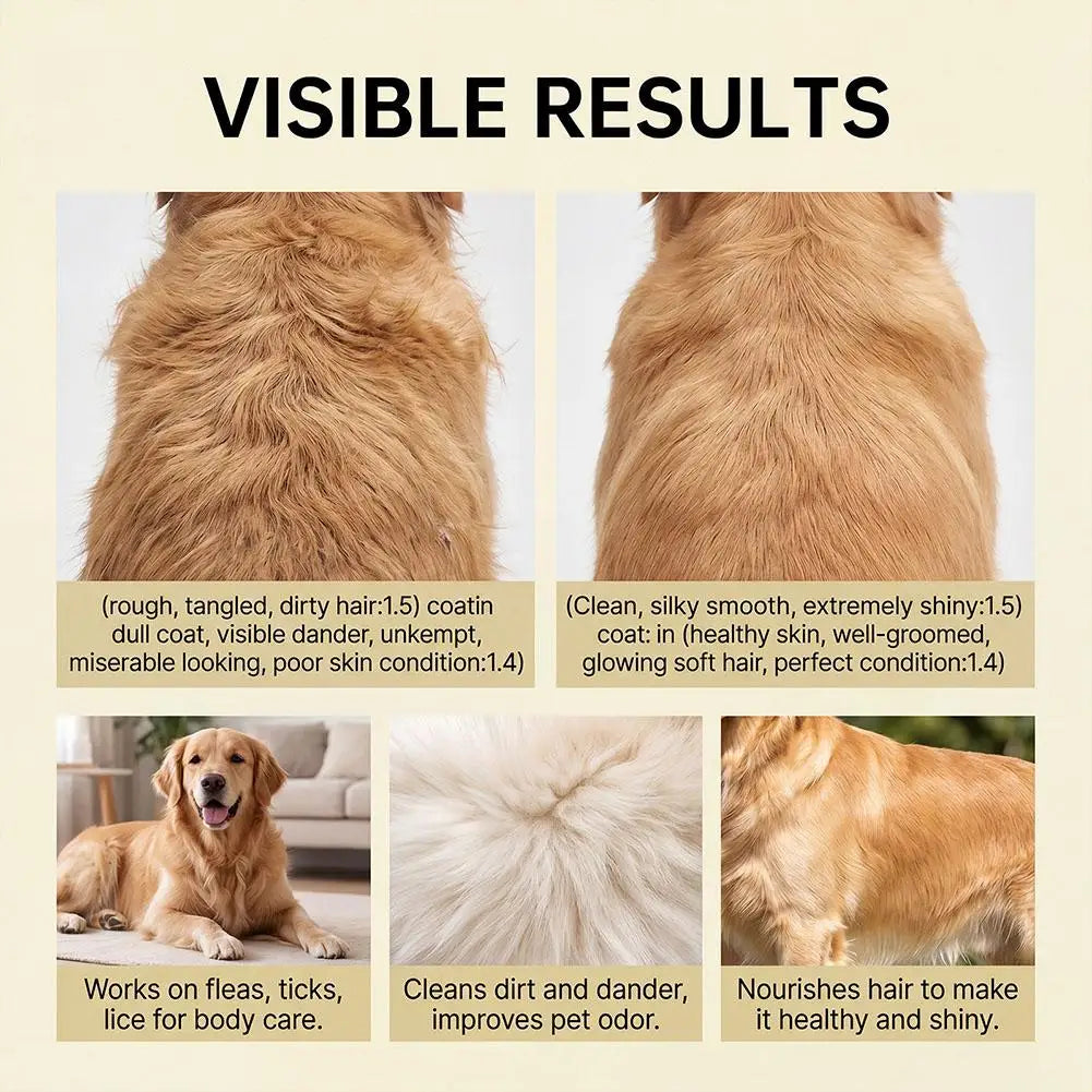 Pet Flea Tick Cleansing Shampoo Effectively Remove Parasites Gentle Smooth Cleaning Deworming Remover Cats Dogs