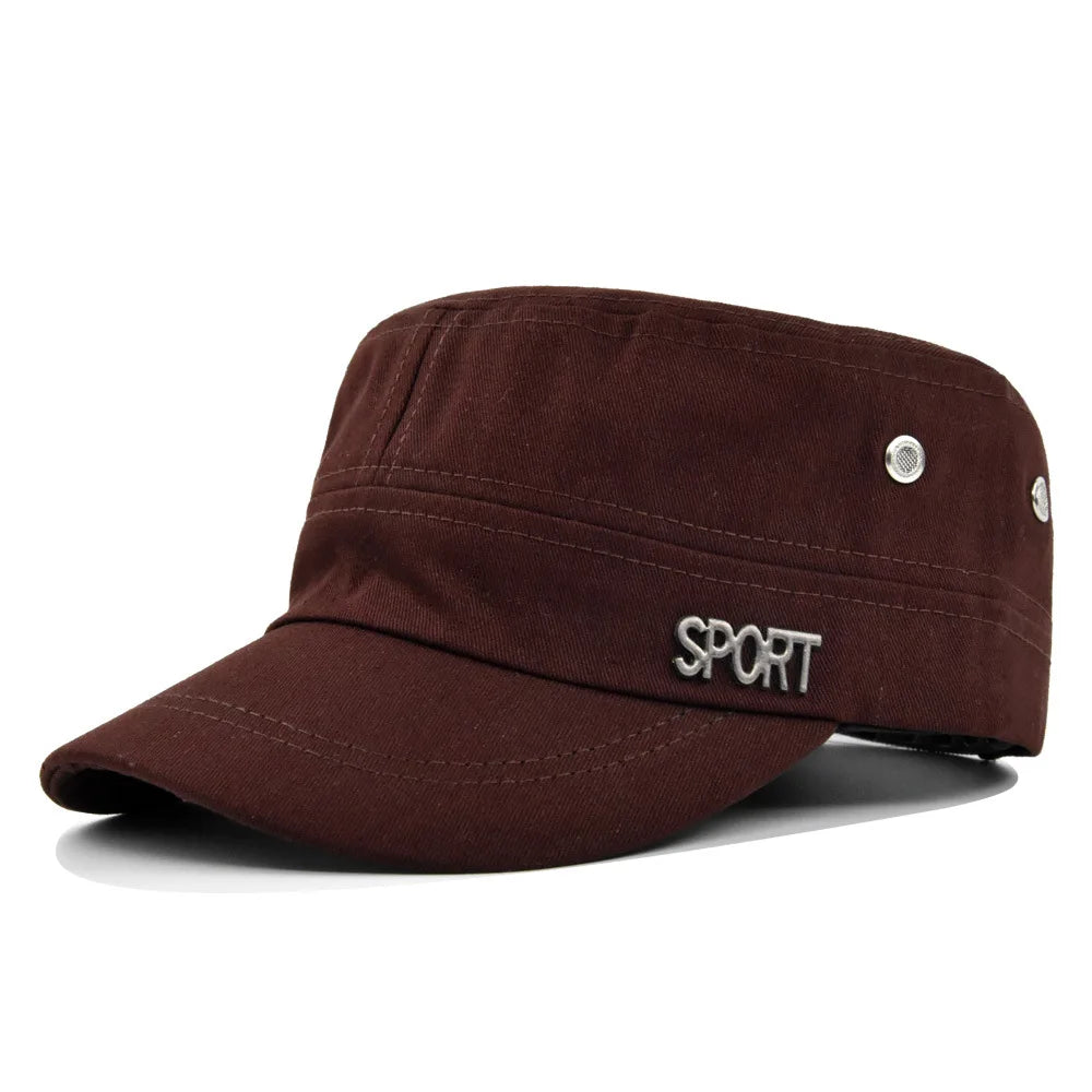 Hat Men's Flat Military Hat Is Simple And Versatile, Middle-Aged Hat Spring And Autumn Duck Tongue Casual Fashion New Style