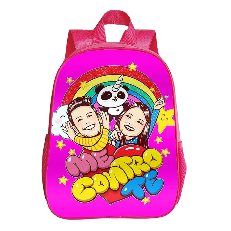Kids Pink Backpack Me Contro Te Print Kindergarten Bag School Bags for Preschool Girls Cute Bookbag Toddler Softback Book Bags
