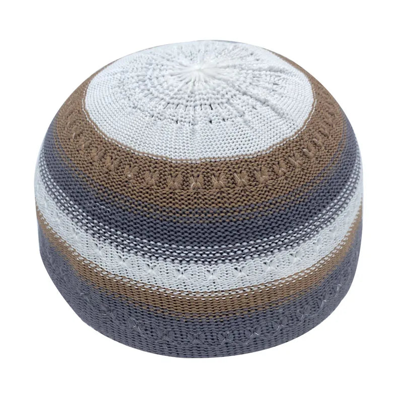 Muslim Hats for Men Knitted Prayer Hat Islamic Ramadan Jewish Kippah Homme Hat Men's Turban Bonnet Cotton Skull Beanie Cap