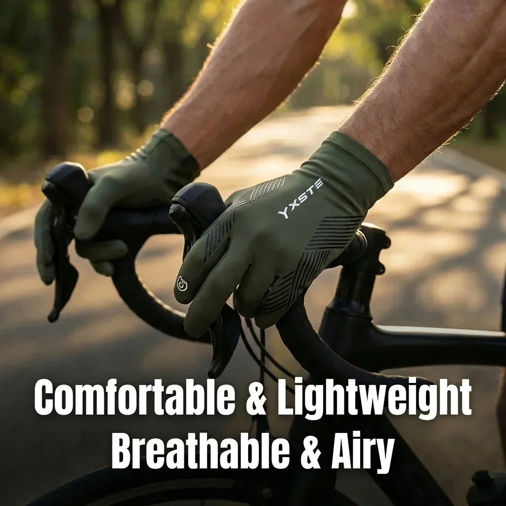 Men Outdoor UV Sun Protection Full Finger Gloves Touchscreen Anti Slip Breathable Cycling Driving Fishing Hiking Sports Gloves