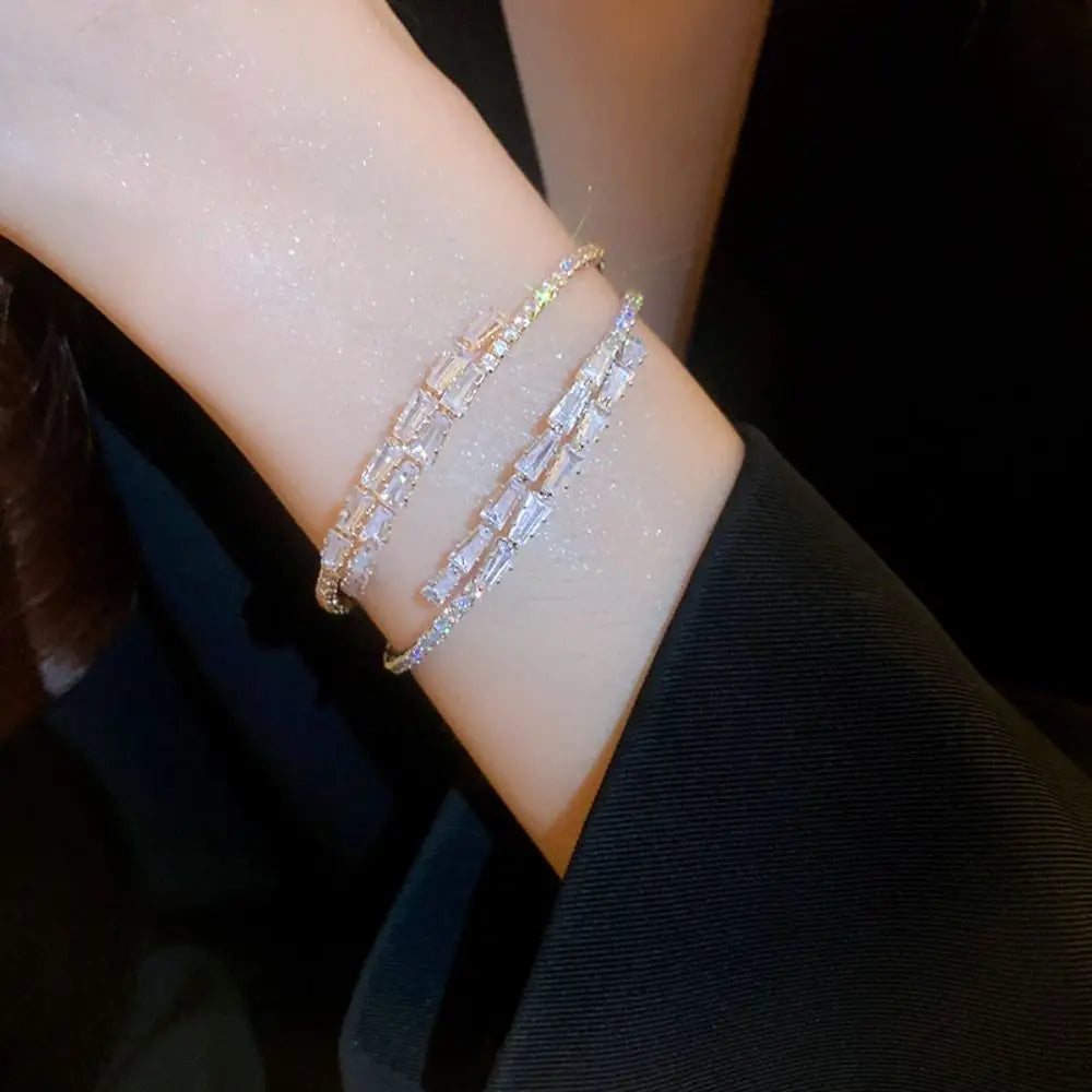 Women Gift Couple Bangles Decoration Jewelry Accessories Cuff Bangles Full Rhinestone Bracelet Simple Pulseras Women Bracelets